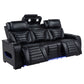 Zuma 3-piece Faux Leather Dual Power LED Sofa Set Black