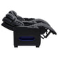 Zuma 3-piece Faux Leather Dual Power LED Sofa Set Black