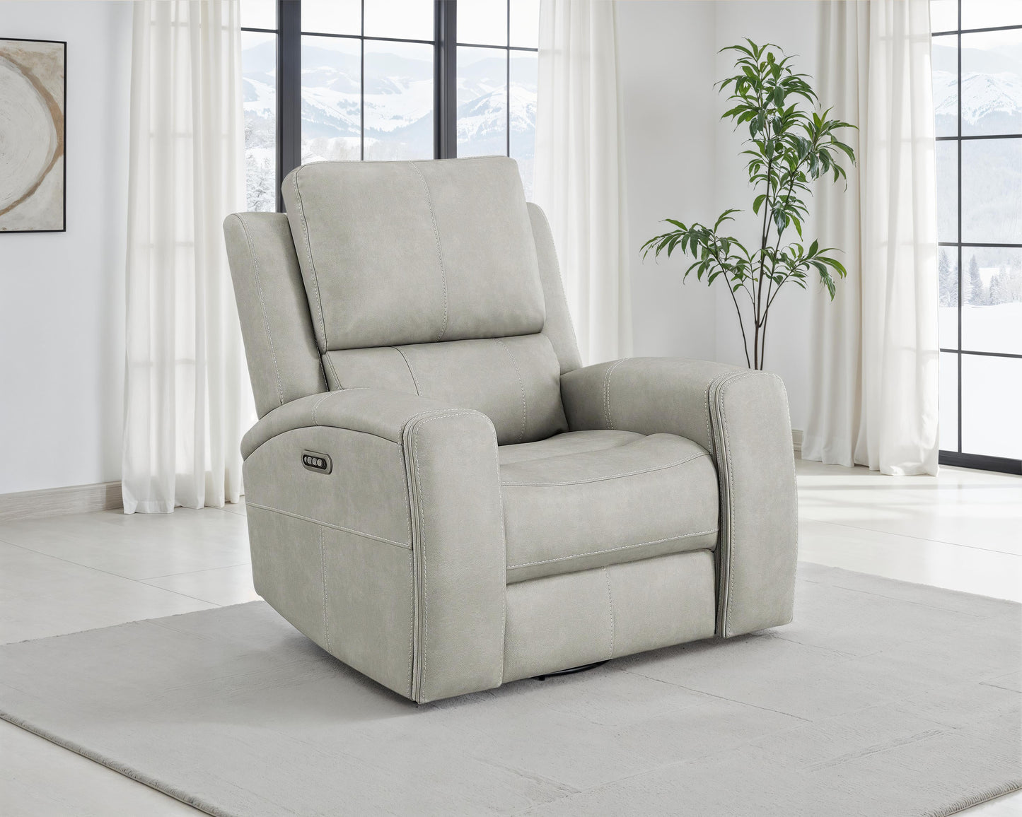 Brickston Triple Power Swivel Glider Recliner Grey