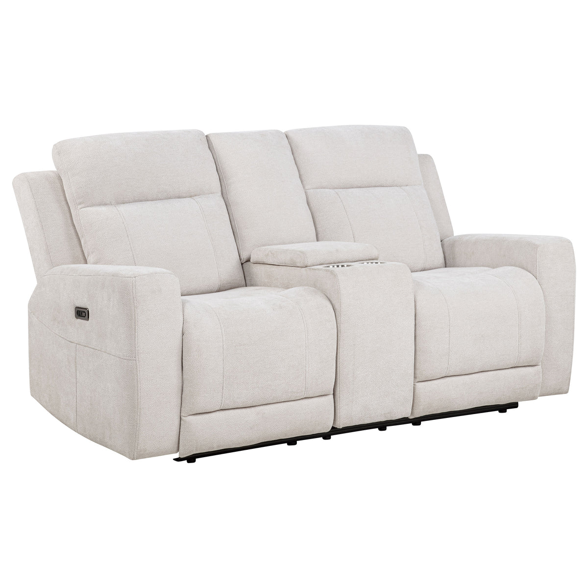 Kennett 2-piece Chenille Power Reclining Sofa Set Ivory