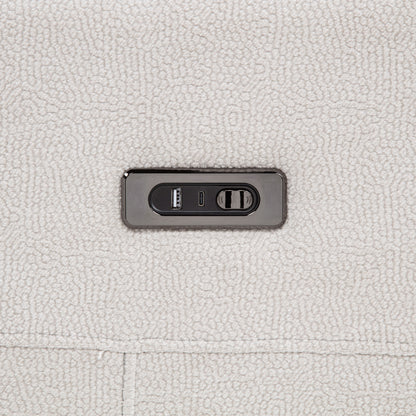 Kennett 3-piece Chenille Power Reclining Sofa Set Ivory
