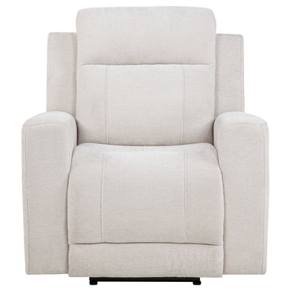 Kennett Chenille Upholstered Power Recliner Chair Ivory