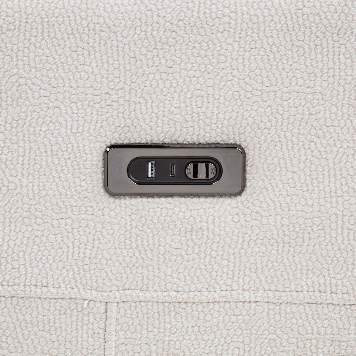 Kennett Chenille Upholstered Power Recliner Chair Ivory