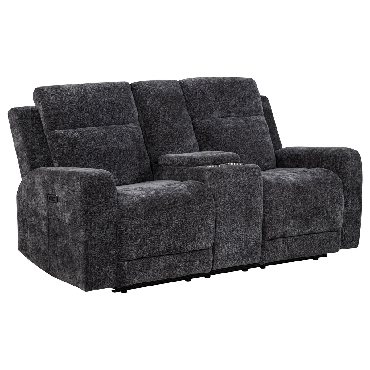 Kennett 2-piece Chenille Power Reclining Sofa Set Dark Grey