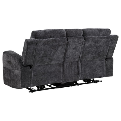Kennett Chenille Upholstered Power Reclining Loveseat Dark Grey