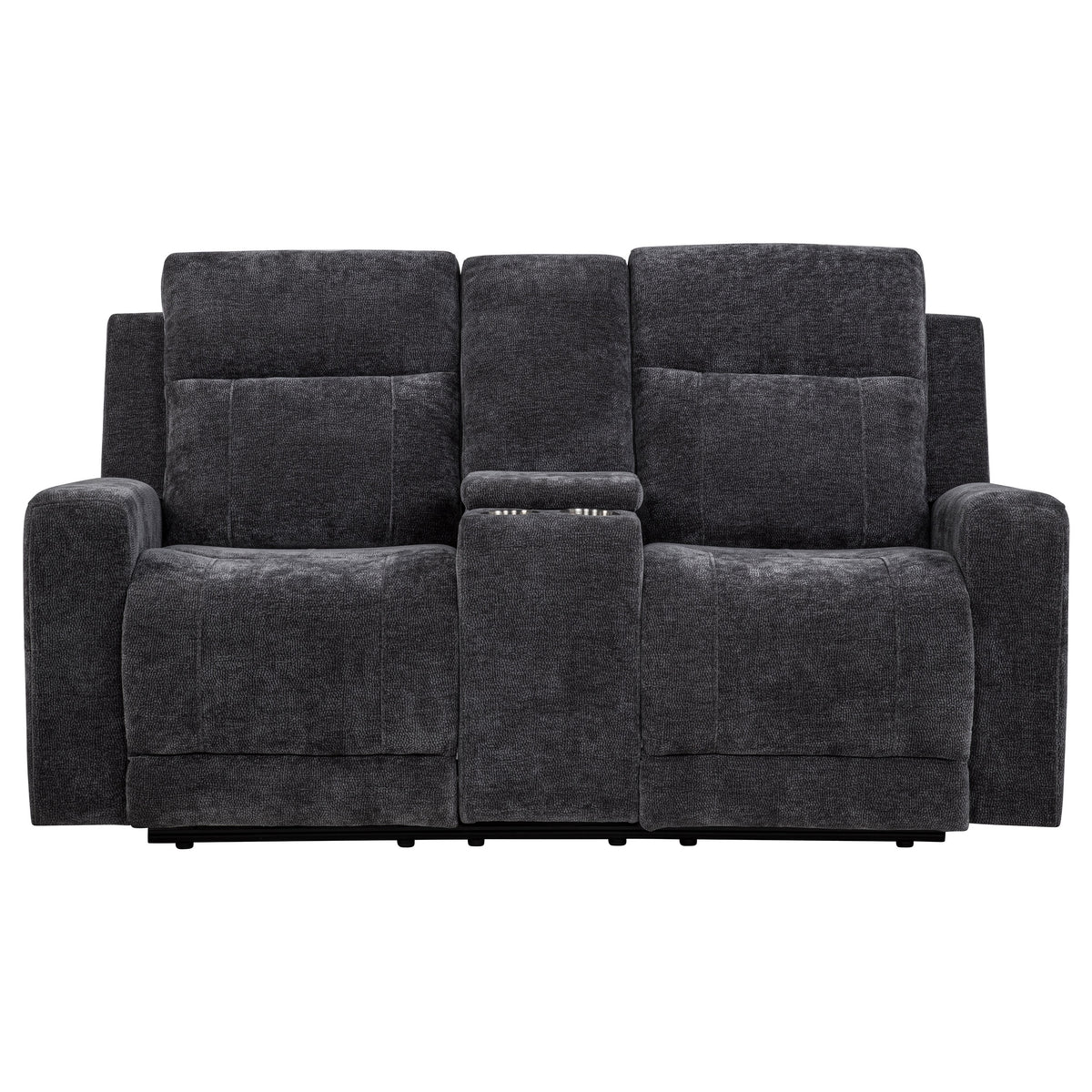 Kennett Chenille Upholstered Power Reclining Loveseat Dark Grey