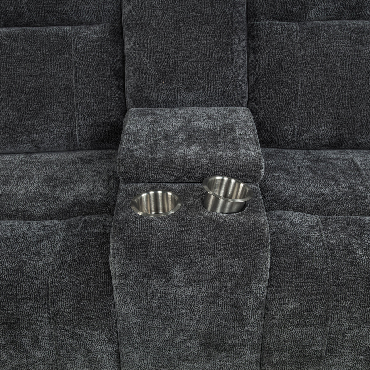 Kennett Chenille Upholstered Power Reclining Loveseat Dark Grey