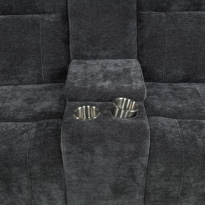 Kennett Chenille Upholstered Power Reclining Loveseat Dark Grey