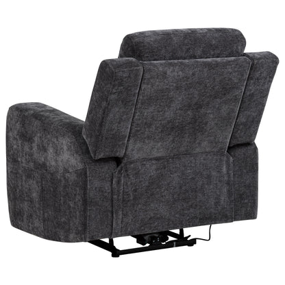 Kennett Chenille Upholstered Power Recliner Chair Dark Grey