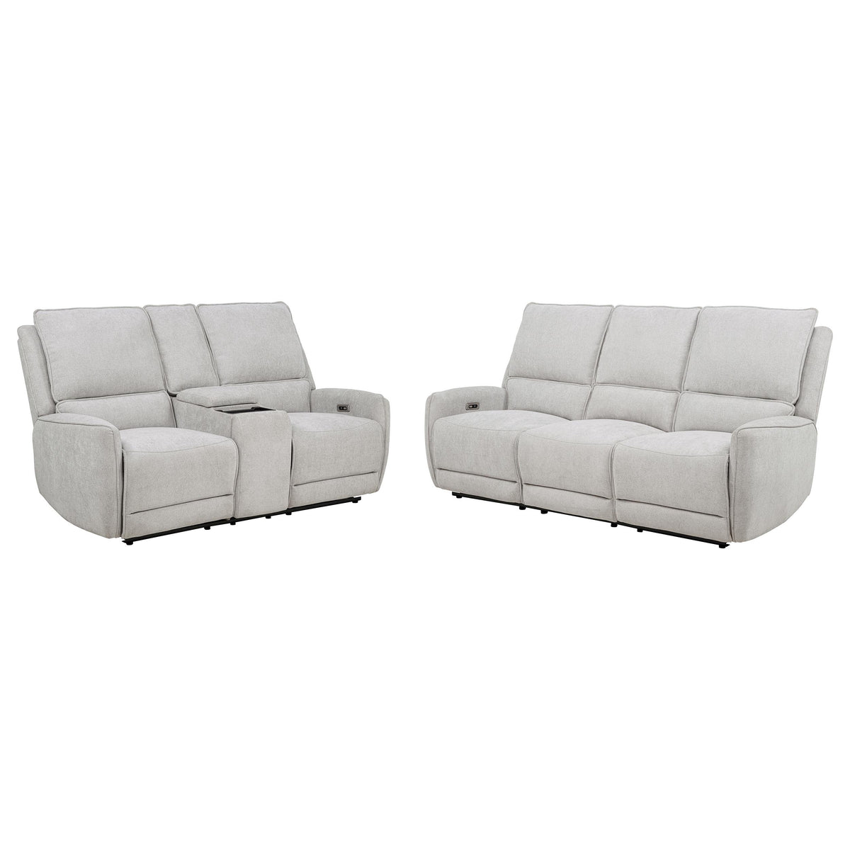 Sylmar 2-piece Chenille Power Reclining Sofa Set Dove Grey