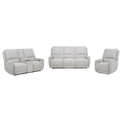 Sylmar 3-piece Chenille Power Reclining Sofa Set Dove Grey