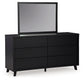 Danziar Queen Panel Headboard with Mirrored Dresser and Nightstand