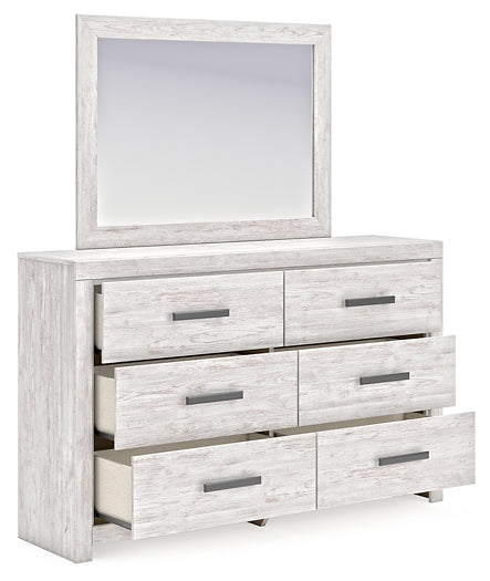 Cayboni Twin Panel Bed with Mirrored Dresser, Chest and Nightstand