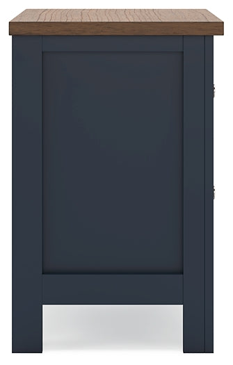 Landocken Queen Panel Headboard with Mirrored Dresser and Nightstand