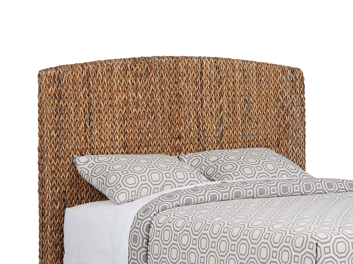 Laughton Banana Leaf Queen Panel Bed Amber