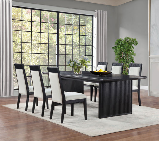 Brookmead 7-piece Extension Leaf Dining Table Set Black