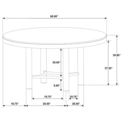 Arini 7-piece Round Dining Room Table Set Sand Wash