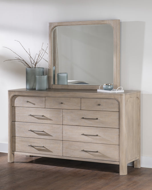Solano 9-drawer Bedroom Dresser with Mirror Weathered Mango
