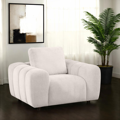 Burnett Chenille Upholstered Accent Chair Ivory