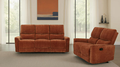 Navarro 2-piece Upholstered Reclining Sofa Set Burnt Orange