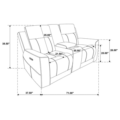 Kennett Chenille Upholstered Power Reclining Loveseat Dark Grey