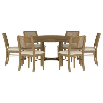 Arini 7-piece Round Dining Room Table Set Sand Wash