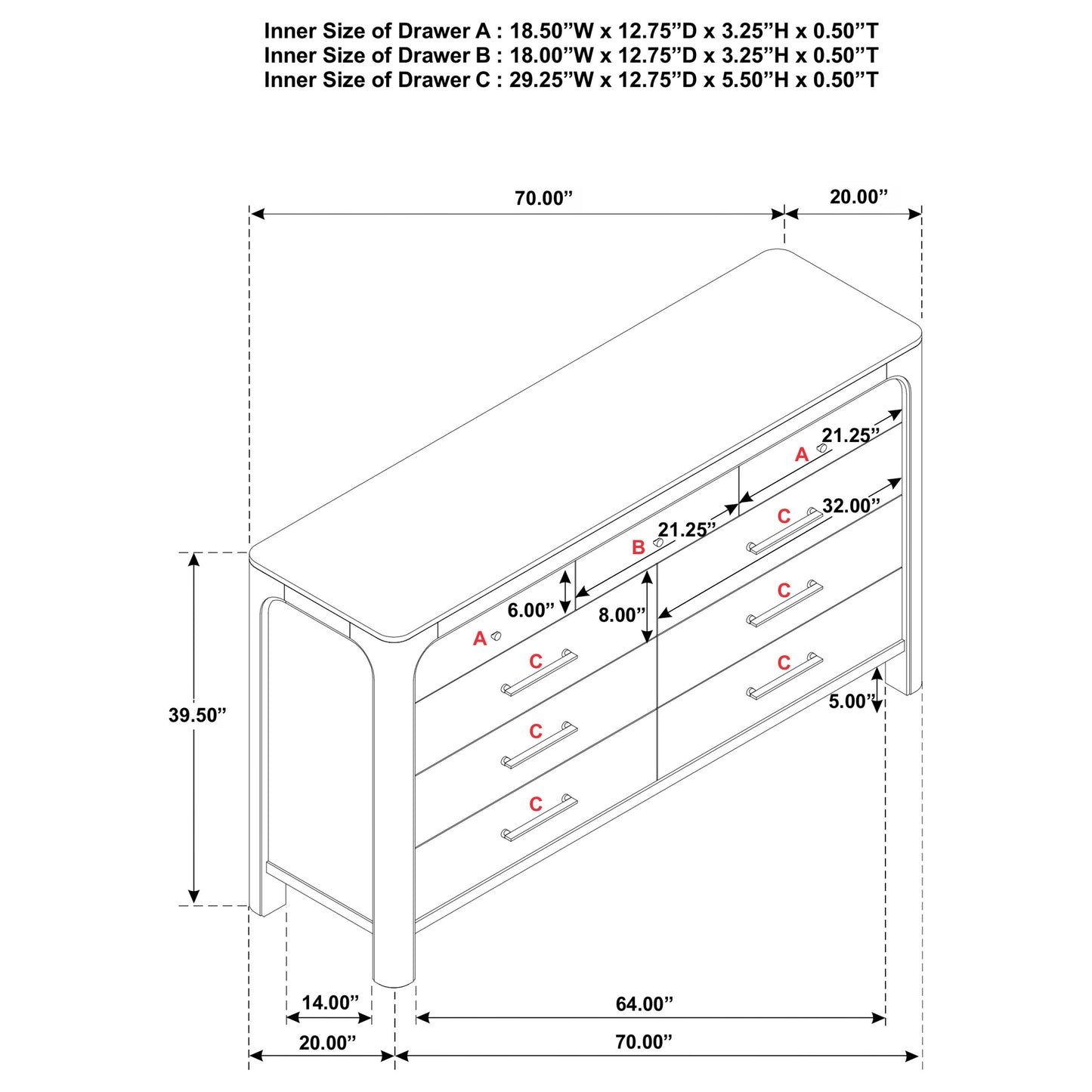 Solano 9-drawer Bedroom Dresser Cabinet Weathered Mango