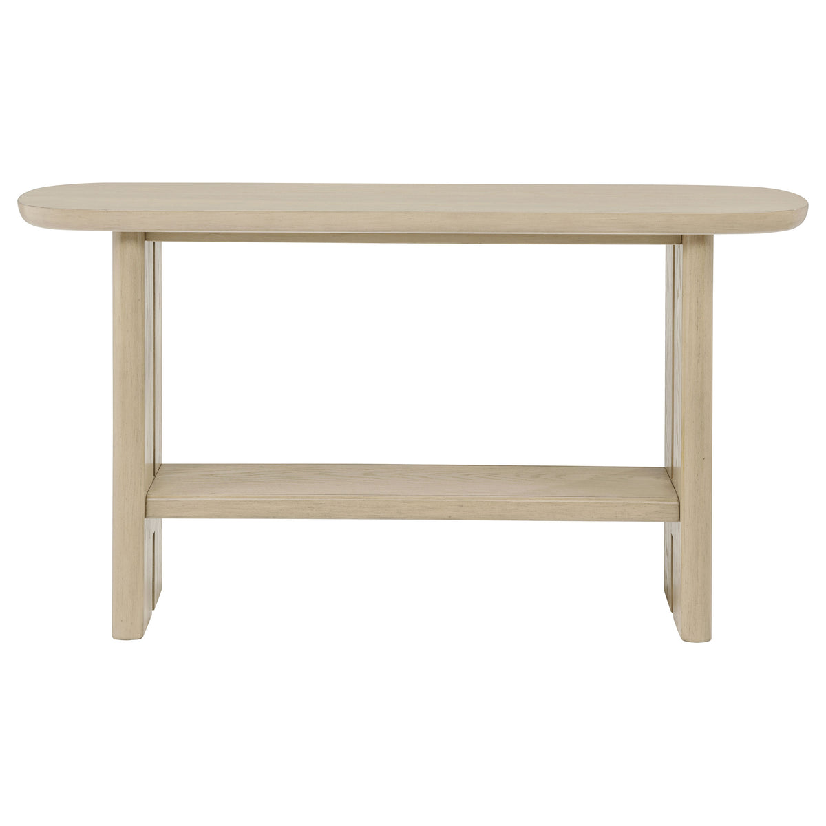 Kailani Coastal Sofa Console Table with Shelf Beige Oak