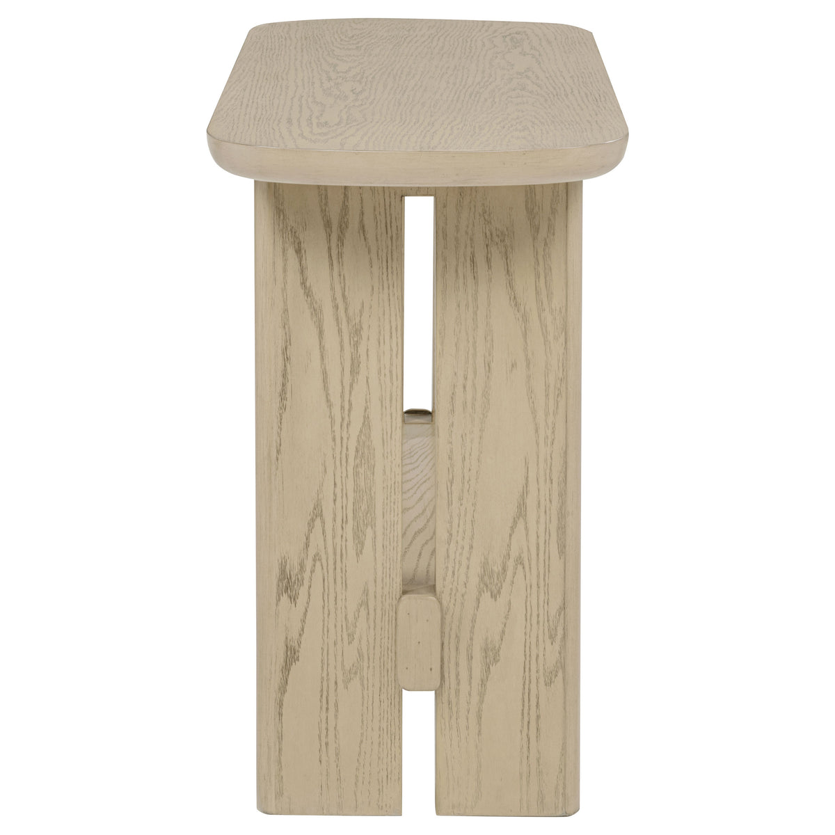 Kailani Coastal Sofa Console Table with Shelf Beige Oak