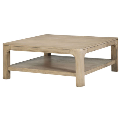 Solano Square Wood Cocktail Coffee Table Weathered Mango