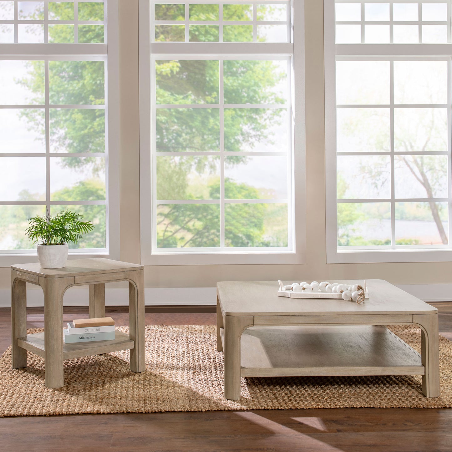 Solano 2-piece Square Coffee Table Set Weathered Mango
