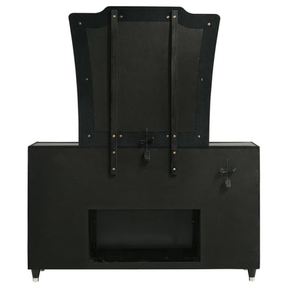 Lorient 8-drawer LED Flame Box Dresser and Mirror Black