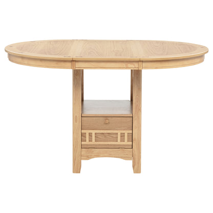 Lavon 5-piece Oval Counter Height Extension Dining Set Light Oak