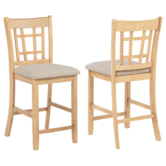 Lavon Wood Counter Height Dining Chair Linen and Light Oak (Set of 2)