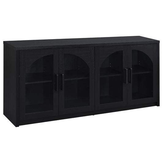 Riva 4-door Dining Sideboard Buffet Storage Credenza Black