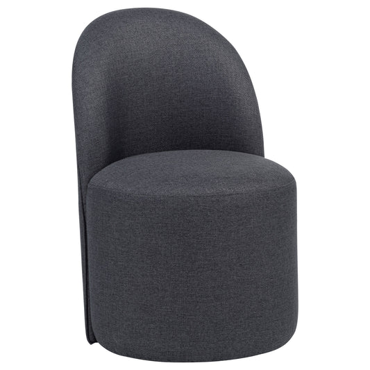 Aubrey Upholstered Barrel Dining Side Chair Charcoal (Set of 2)