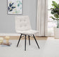 Aiken Fabric Upholstered Dining Side Chair Saddle Stone White (Set of 4)
