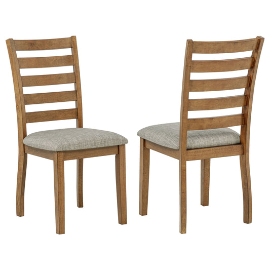 Atwood Wood Dining Side Chair Upholstered Seat Warm Brown