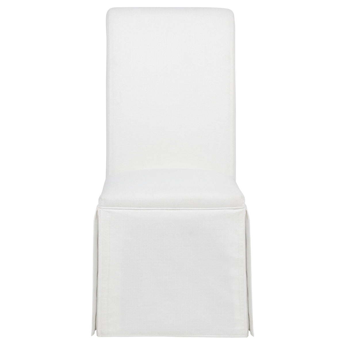 Shawna Upholstered Skirted Side Chair White (Set of 2)