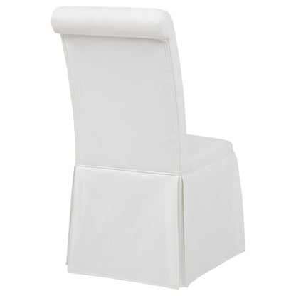 Shawna Upholstered Skirted Side Chair White (Set of 2)