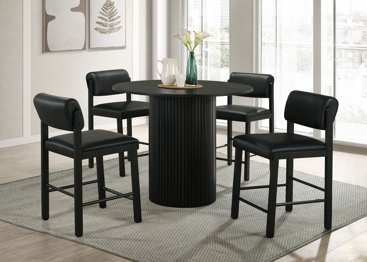 Hamlyn 43-inch Round Wood Counter Height Dining Table Black