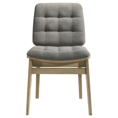 Redbridge Upholstered Side Chair Grey and Natural Oak (Set of 2)