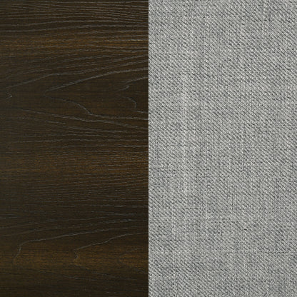 Atlas 64-inch Queen Upholstered Panel Bed Grey and Dark Oak
