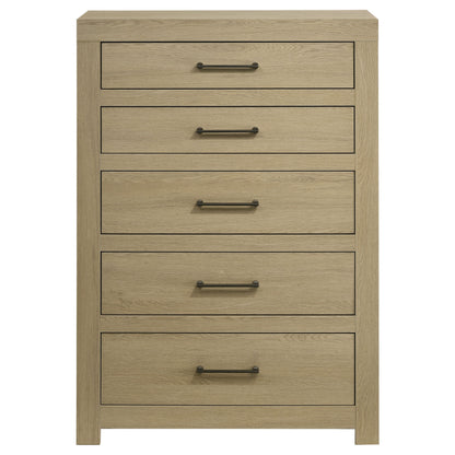 Hendricks 5-drawer Bedroom Chest of Drawers Light Oak