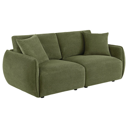 Elysia Fabric Upholstered Modular Lounge Loveseat Green