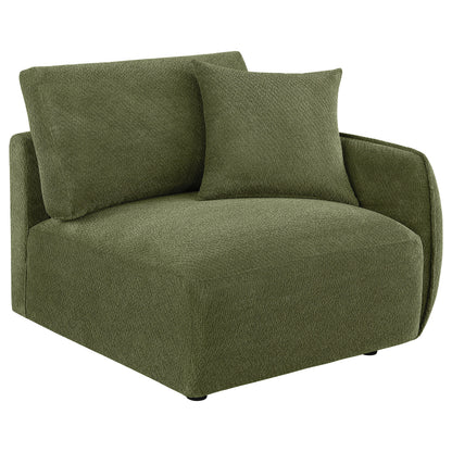 Elysia 5-piece Fabric Upholstered Modular Sectional Sofa Green