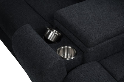 Hagen Upholstered Power Reclining Sectional Sofa Steel Grey