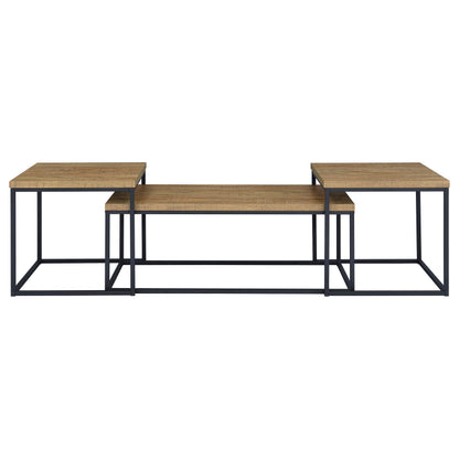 Straden 3-piece Engineered Wood Coffee Table Set Mango and Black