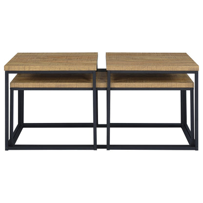 Straden 3-piece Engineered Wood Coffee Table Set Mango and Black