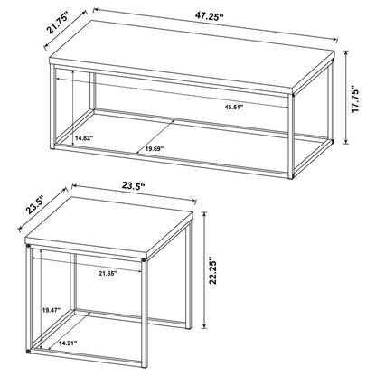 Straden 3-piece Engineered Wood Coffee Table Set Mango and Black